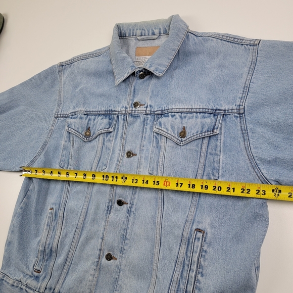 Vtg 90s Wrangler Western Trucker Denim Jean Jacket Mens XL Button Up - Picture 7 of 12